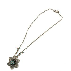 American eagle flower hippie necklace